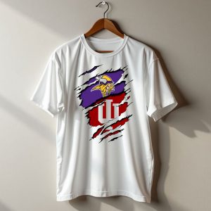 Vikings Indiana Hoosiers Torn Logo Mashup T Shirt