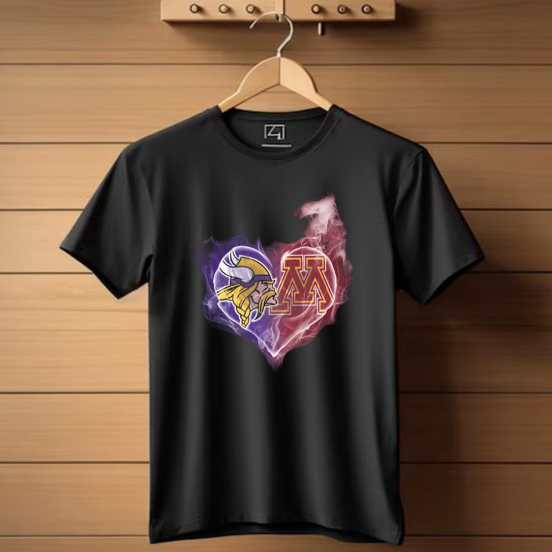 Vikings Minnesota Purple Gold Heart M T Shirt 1 T Shirt 1