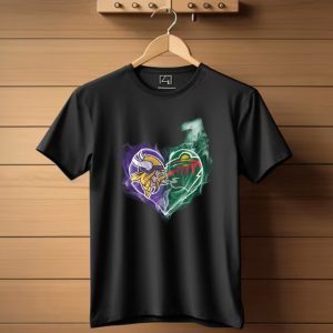 Vikings Minnesota Wild Heart Logo Fusion T Shirt