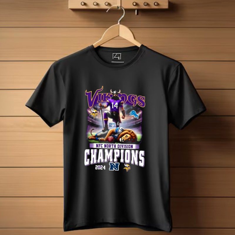 Vikings Nfc North Division Champions 2024 Lion Defeated T Shirt 1 T Shirt 1