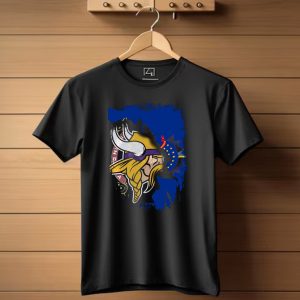 Vikings North Dakota Flag Fusion T Shirt