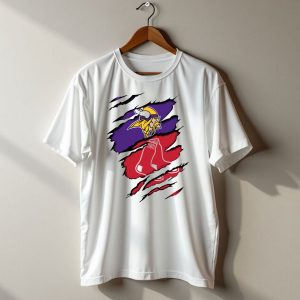 Vikings Redsox Logo Mashup Football Baseball Crossover T Shirt