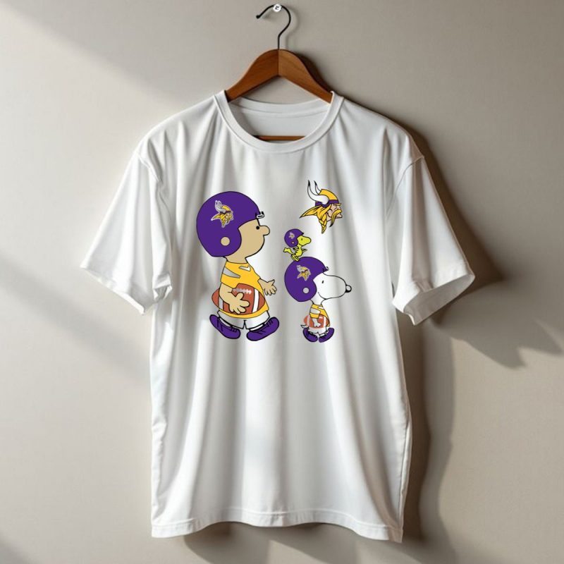 Vikings Snoopy And Woodstock Football Team Fans T Shirt 1 T Shirt 1