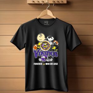 Vikings Snoopy Forever Win Or Lose Charlie Brown Football Peanuts T Shirt