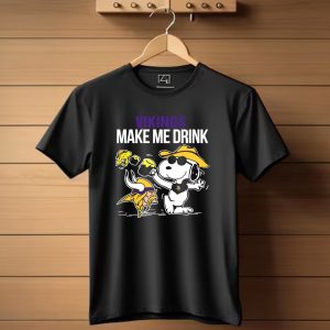 Vikings Snoopy Make Me Drink Fun T Shirt