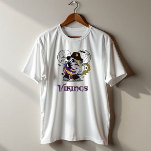 Vikings Stitch Freddy Krueger Halloween Mashup With Webs And Zombie Elements T Shirt