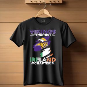 Vikings Territory Ireland Chapter Viking Logo Irish Flag T Shirt