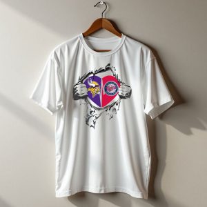 Vikings Twins Minnesota Baseball Football Heart Torn T Shirt