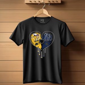 Vikings Yankees Skull Heart Love T Shirt