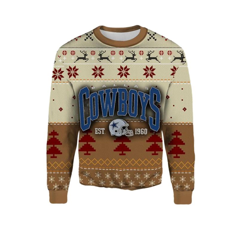 Vintage Dallas Footbal 1960 Ugly Christmas Sweater 1