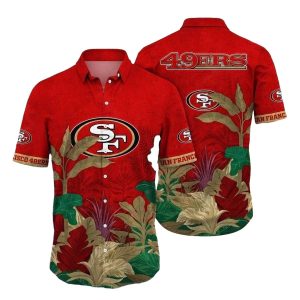 Vintage Gold Rush Foliage San Francisco 49ers Hawaiian Shirt