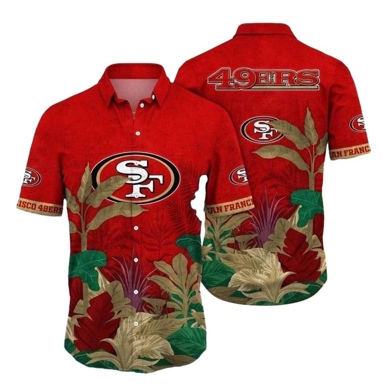 Vintage Gold Rush Foliage San Francisco 49Ers Hawaiian Shirt 1