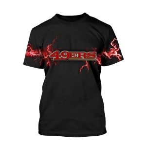 Vintage San Francisco 49ers Lighting 2025 AOP T-Shirt