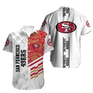 Vintage Varsity 49ers Collegiate Classic White Hawaiian Shirt