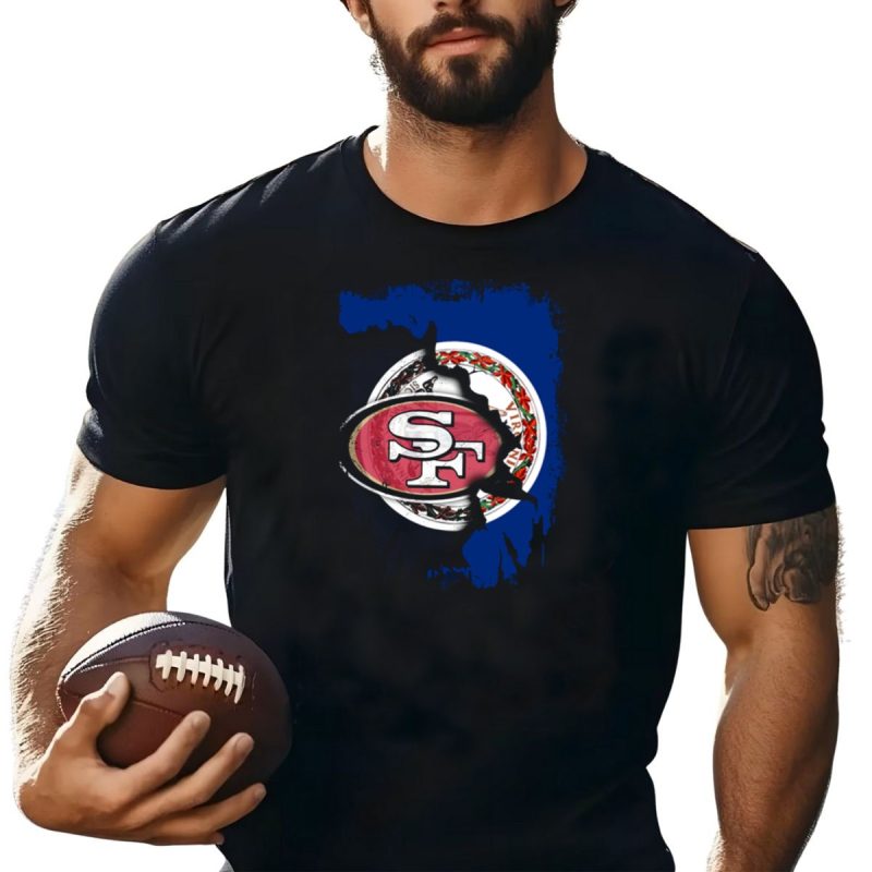 Virginia Flag And 49Ers Sf Logo Together T Shirt T Shirt 1