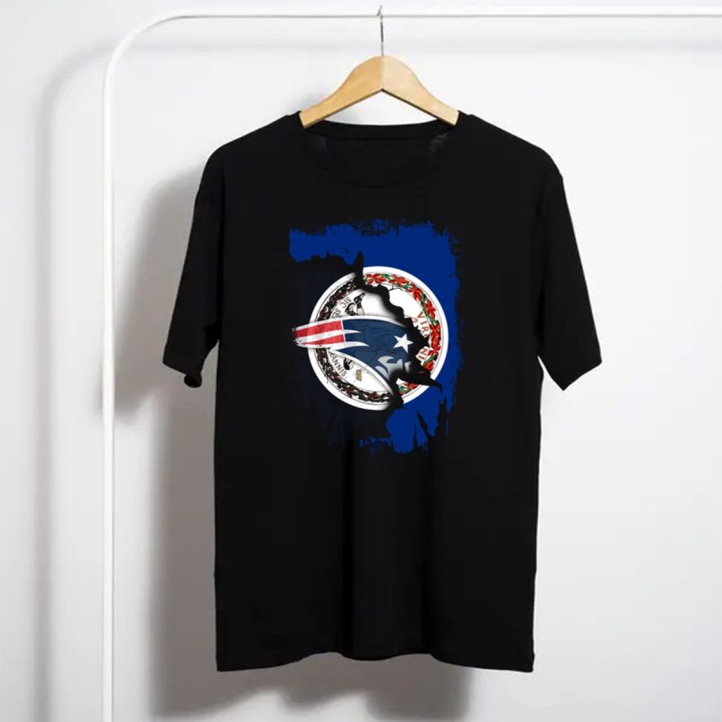 Virginia State Seal With Patriots Football Symbol Together T Shirt T Shirt 1