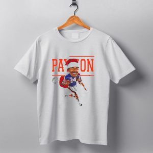 Walter Payton Chicago Bears 34 Santa Hat Caricature T Shirt