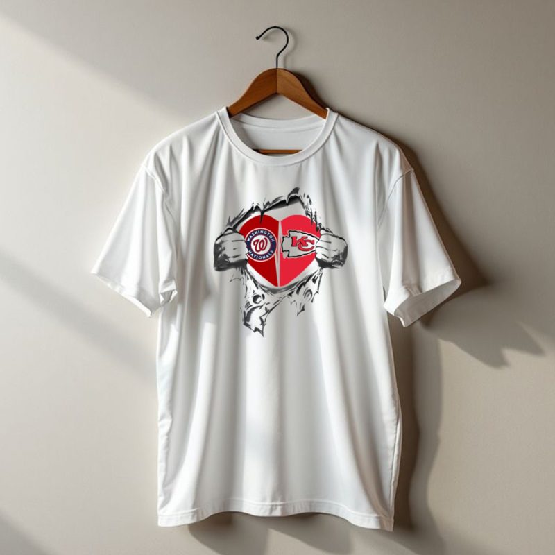 Washington Nationals Kansas City Chiefs Heart T Shirt T Shirt 1 1
