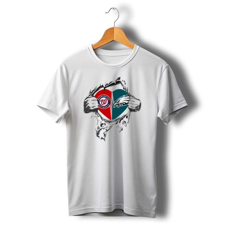 Washington Nationals Philadelphia Eagles Heart T Shirt T Shirt 1 1