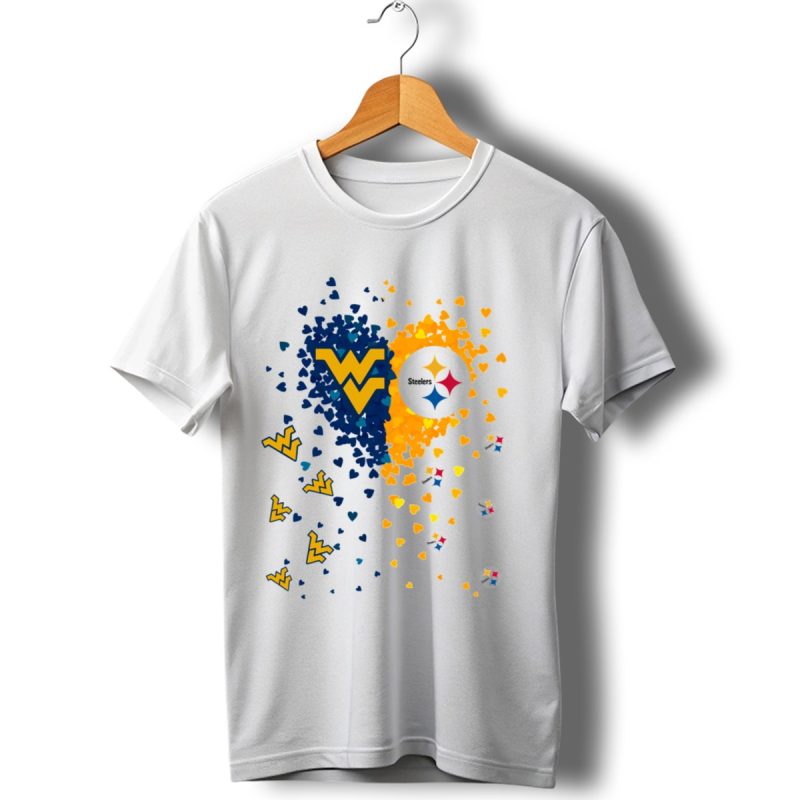 West Virginia Mountaineers And Pittsburgh Steelers Heart T Shirt 1 T Shirt 1