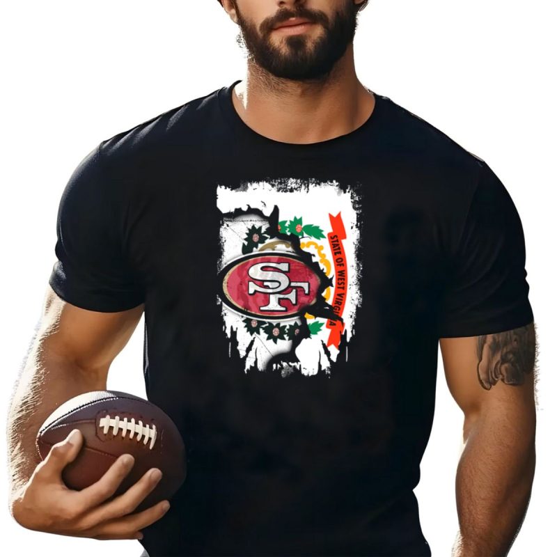 West Virginia State Emblem With San Francisco 49Ers Logo Integration T Shirt T Shirt 1
