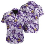 White And Purple Tropical Leaves Minnesota Vikings Hawaiian Shirt