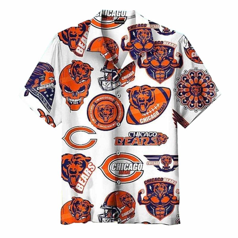 White Bold Chicago Bears Logo Collage Shirt 1