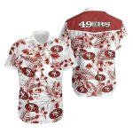 White Floral Blitz San Francisco 49ers Hawaiian Shirt