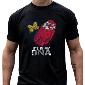 Wolverines Chiefs It's In My DNA Fingerprint Heart T-Shirt