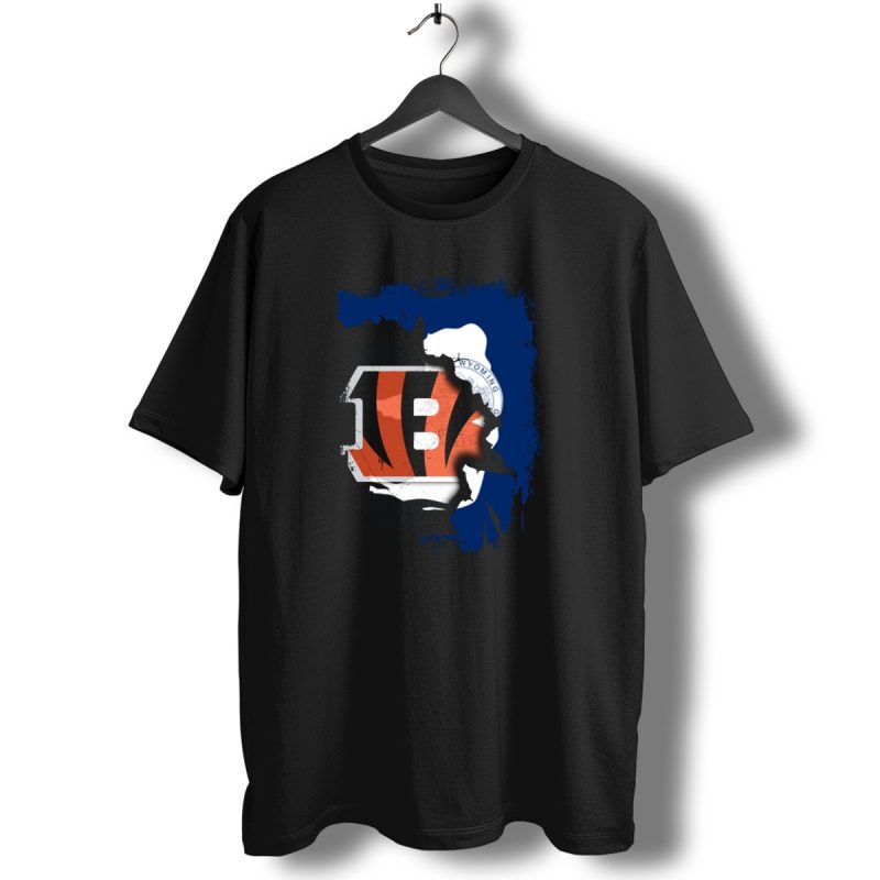 Wyoming State Outline With Cincinnati Bengals Logo Integration T Shirt 1 T Shirt 1