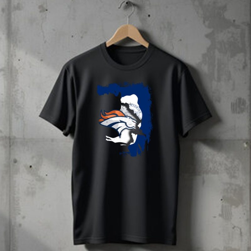 Wyoming United With Denver Broncos Iconic Emblem T Shirt 1 T Shirt 1