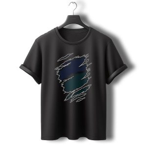 Yan Eagles20 Navy Teal Rip T-Shirt