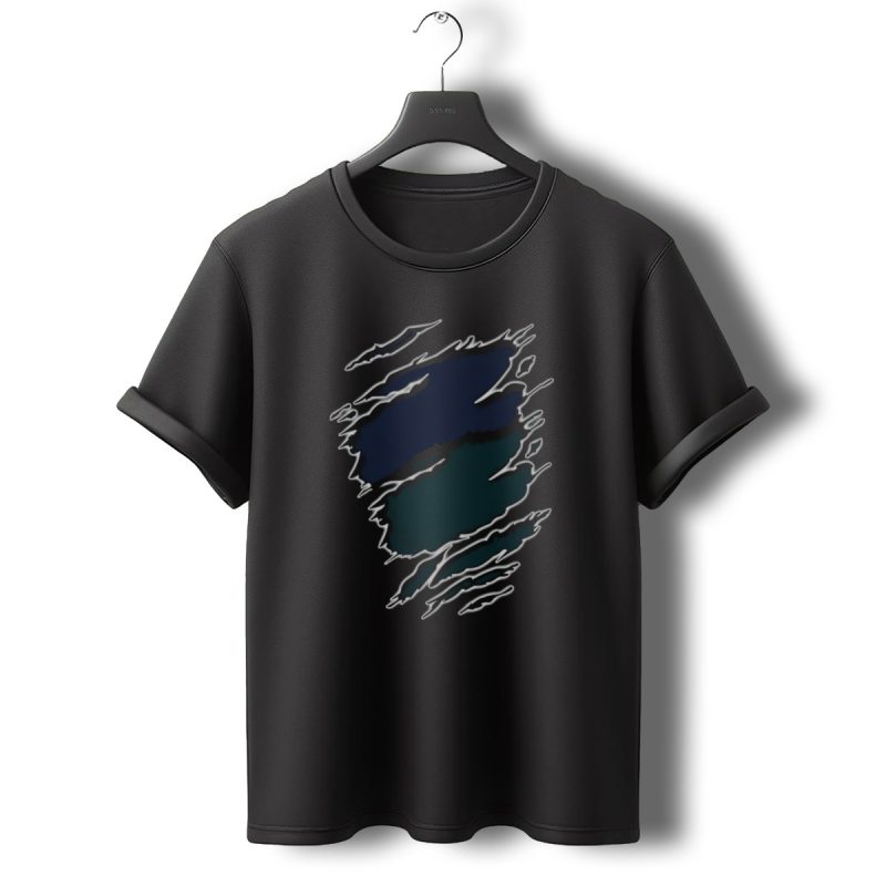 Yan Eagles20 Navy Teal Rip T Shirt T Shirt 0 1