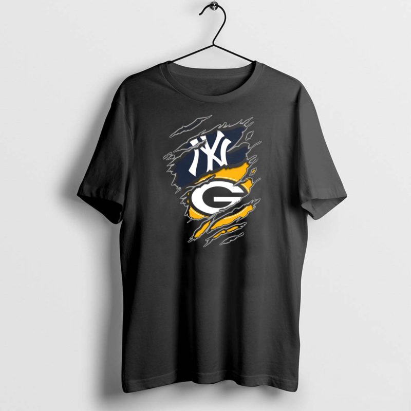 Yankees Packers Dual Team Logo Collaboration T Shirt 1 1 T Shirt 1 1