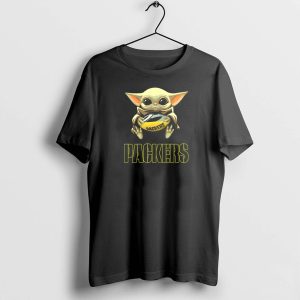 Yoda Baby Packers Holding Green Bay Football T-Shirt