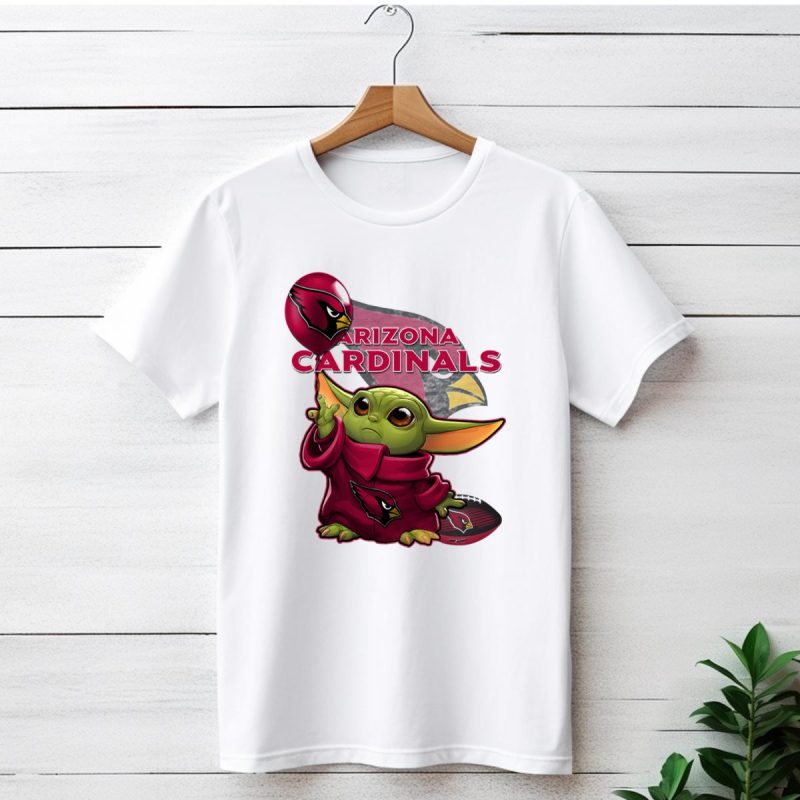 Yoda Holding Arizona Cardinals Balloon And Football With Team T Shirt 1 T Shirt 1