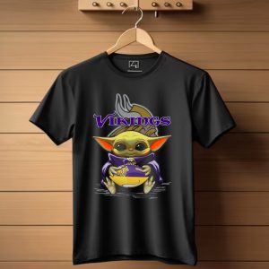 Yoda Holding Minnesota Vikings Football Baby Yoda Star Wars Crossover T Shirt