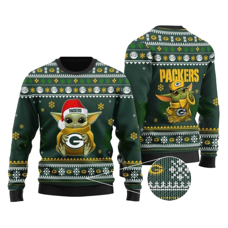 Yoda Baby Love Green Bay Packers Ugly Sweater 1