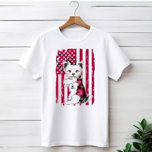 Yorkshire Terrier I Love Mom Arizona Cardinals American Flag T-Shirt
