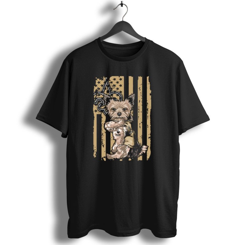 Yorkshire Terrier I Love Mom New Orleans Saints Fleur De Lis Stripes T Shirt 1 T Shirt 1