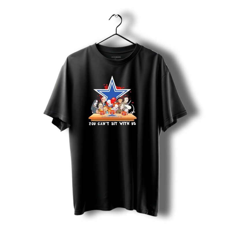 You Cant Sit With Us Horror Characters Dallas Cowboys Halloween T Shirt 1 T Shirt 1 1