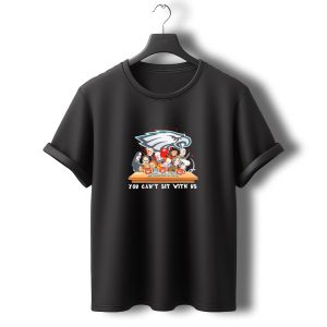 You Can'T Sit With Us Horror Characters Philadelphia Eagles Halloween Team T-Shirt