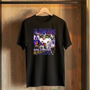 Zay Flowers Baltimore Ravens NFL Football Stars Collage T-Shirt