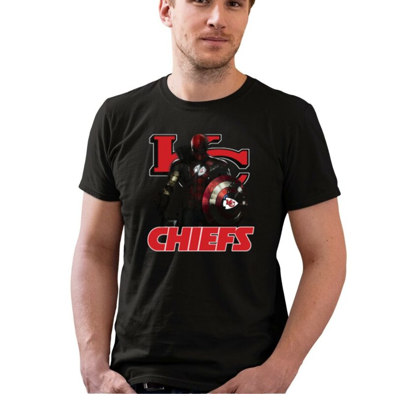 Captain America Thor Spider Man Hawkeye Avengers Endgame Football Kansas City Chiefs 2021 0 Shirt.jpg