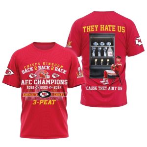 Chiefs Back 2 Back 2 Back AFC Champions 3 Peat AOP Shirt