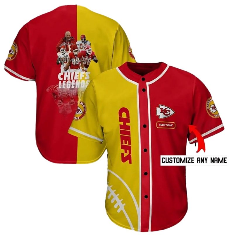Chiefs Legends Split Pride Personalized Baseball Jersey