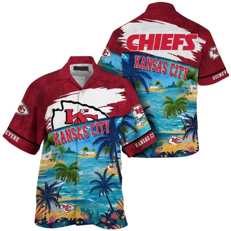 Chiefs Ocean Breeze Customizable Hawaiian Shirt