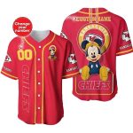 Personalized Chiefs Red Mickey Mouse Baseball Jersey
