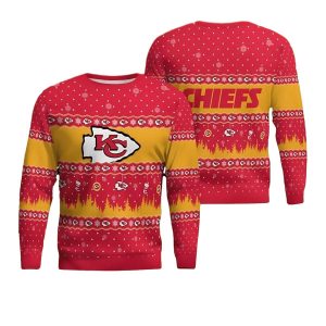 Kansas City Chiefs Logo Lovely Red And Yellow Ugly Sweater
