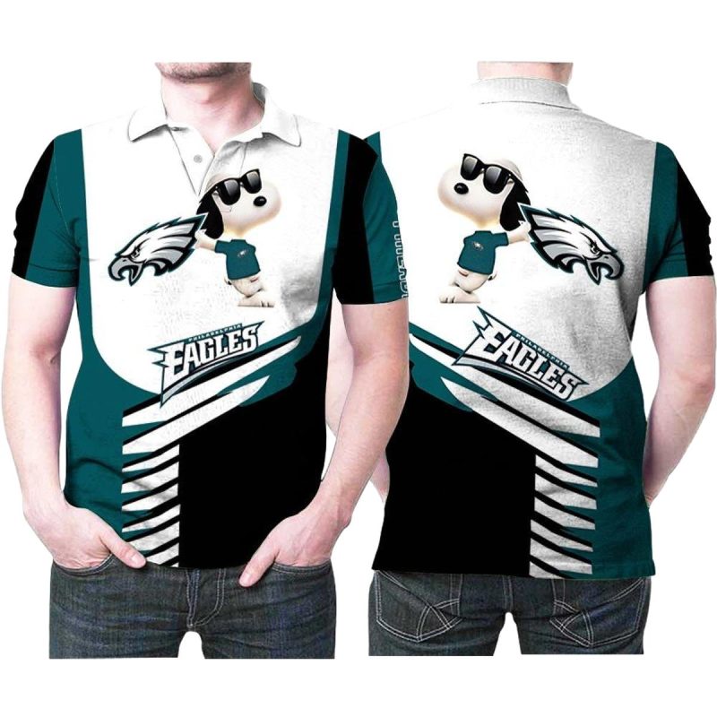 Cool Snoopy Leans On Philadelphia Eagles Logo 3D Printed Gift For Philadelphia Eagles Fan Polo Shirt All Over Print Shirt 3D T Shirt 8900 6Ohkv